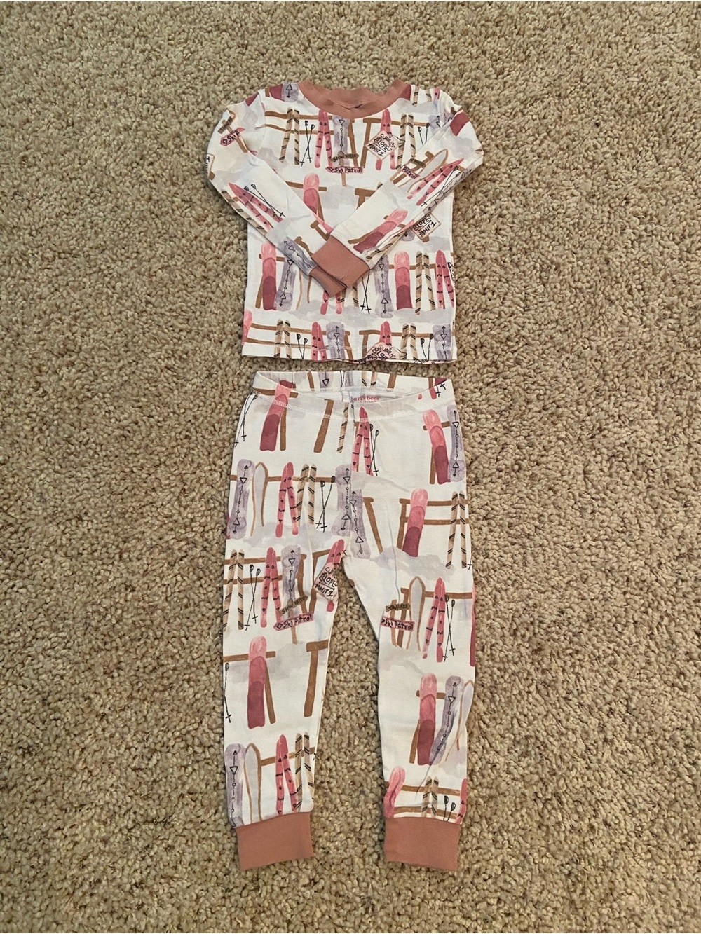 Burt's Bees Kids Ski Print Pajama Set - 100% Organic Cotton